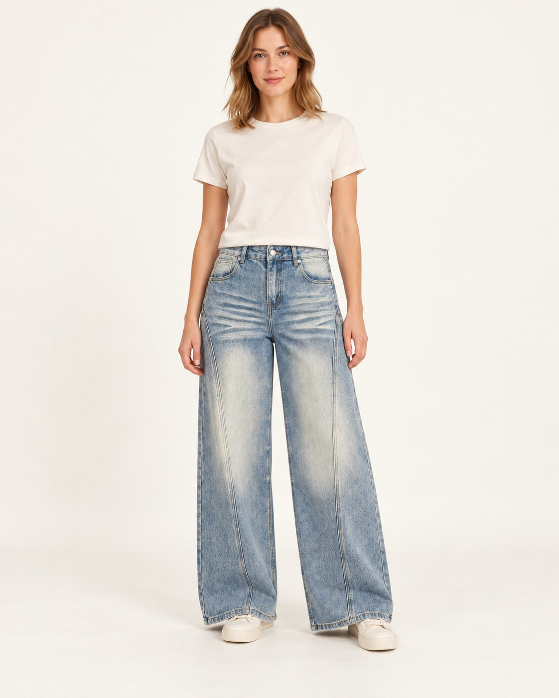 Women's Vintage Wash Wide-Leg Jeans