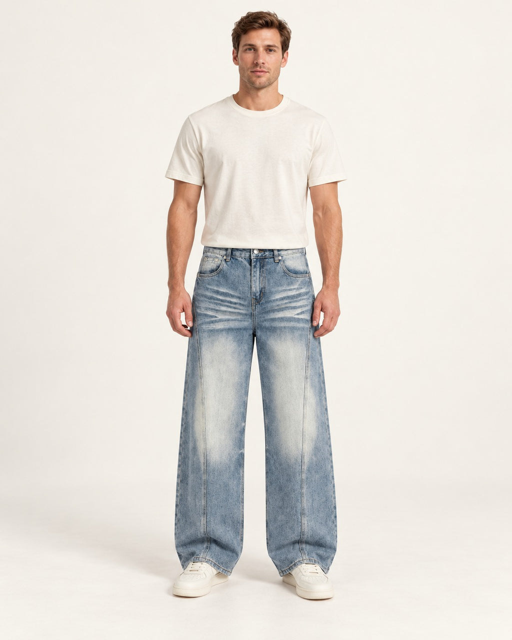Women's Vintage Wash Wide-Leg Jeans