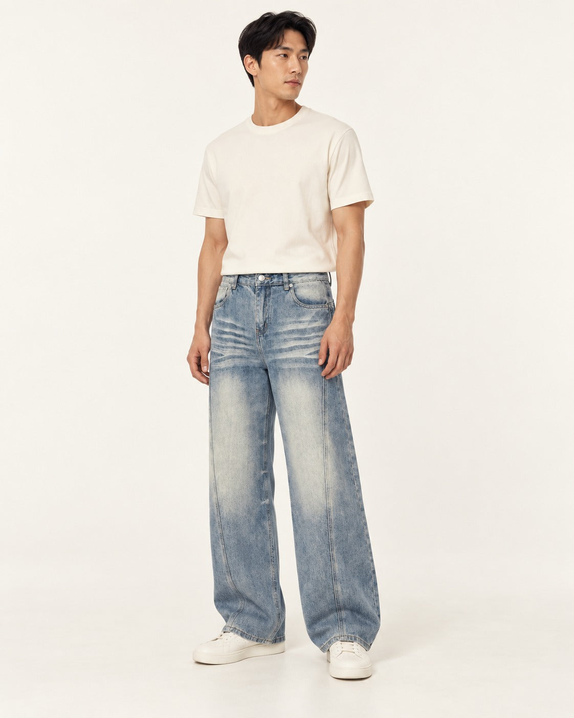 Women's Vintage Wash Wide-Leg Jeans