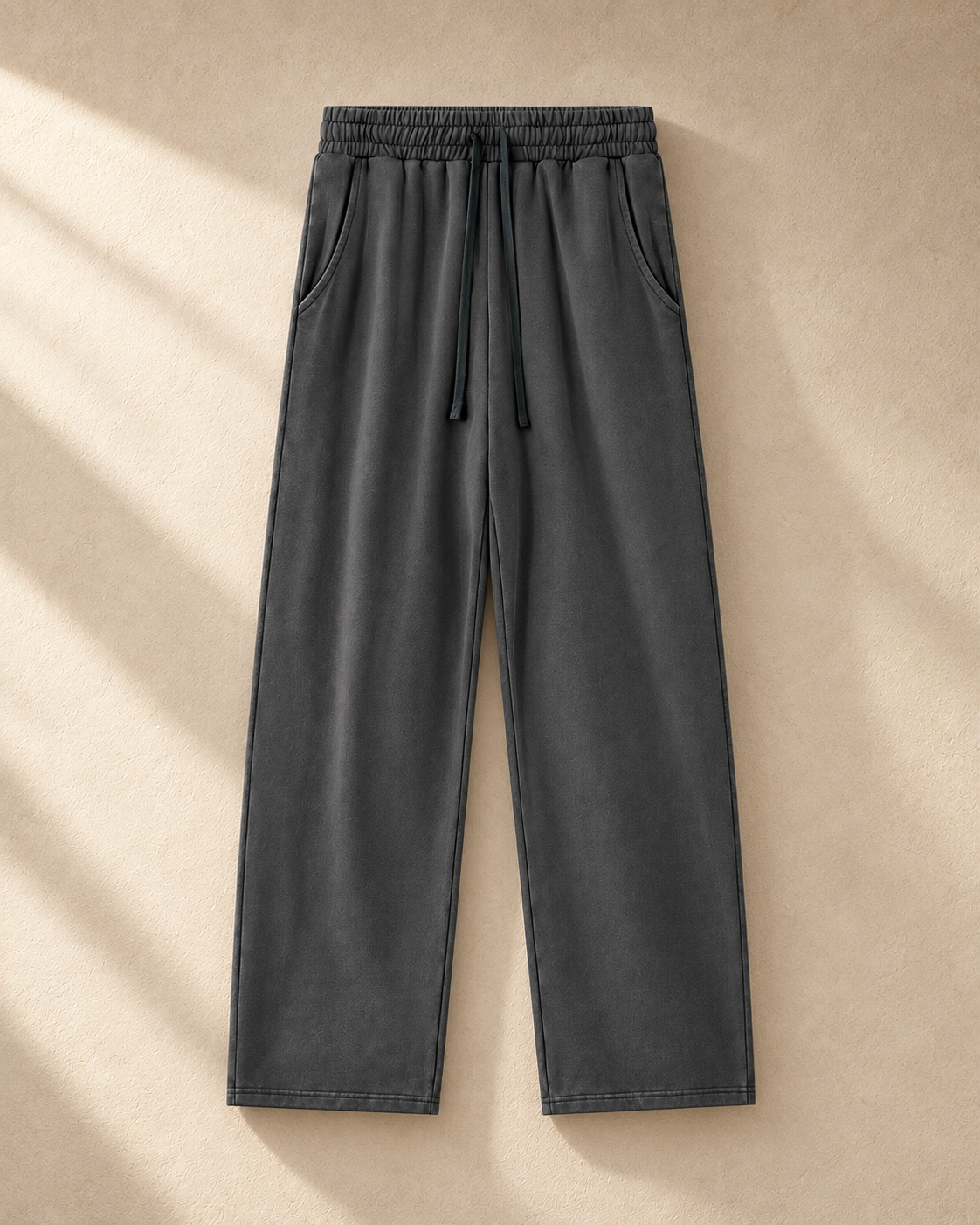 Home & Away Sweatpant in Dark Gray, front: 420 gsm heavyweight cotton knit with a vintage wash