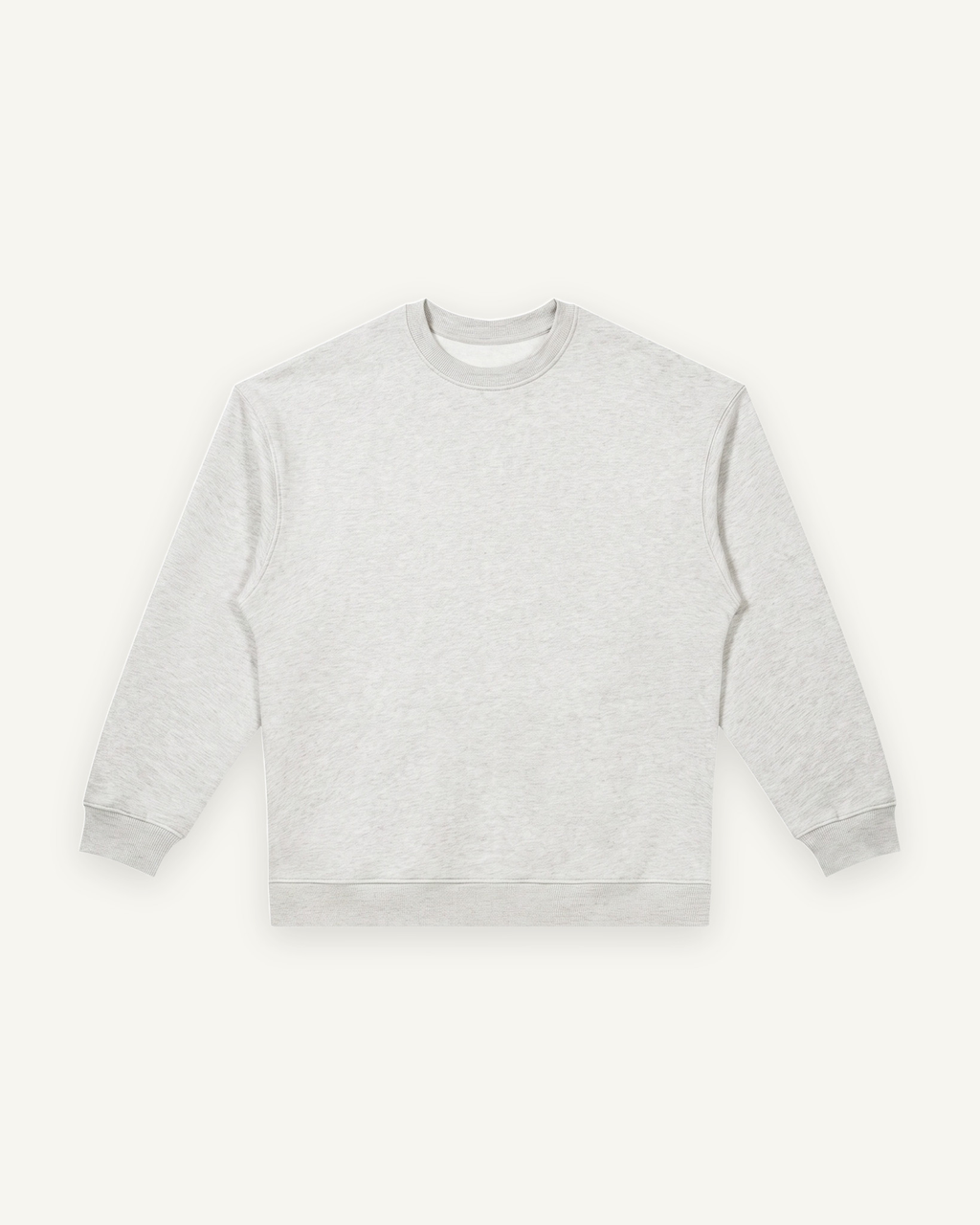 Home & Away Crewneck in Flower Gray, front: 380 gsm cotton-blend fleece with ribbed collar, cuffs and hem