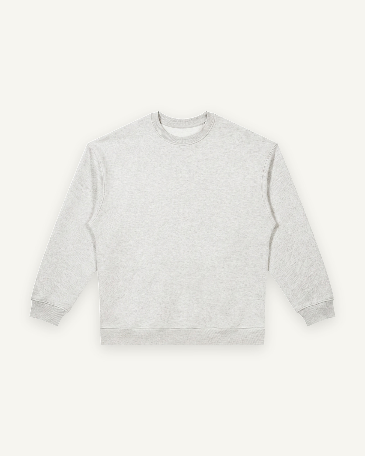 Home & Away Crewneck in Flower Gray, front: 380 gsm cotton-blend fleece with ribbed collar, cuffs and hem