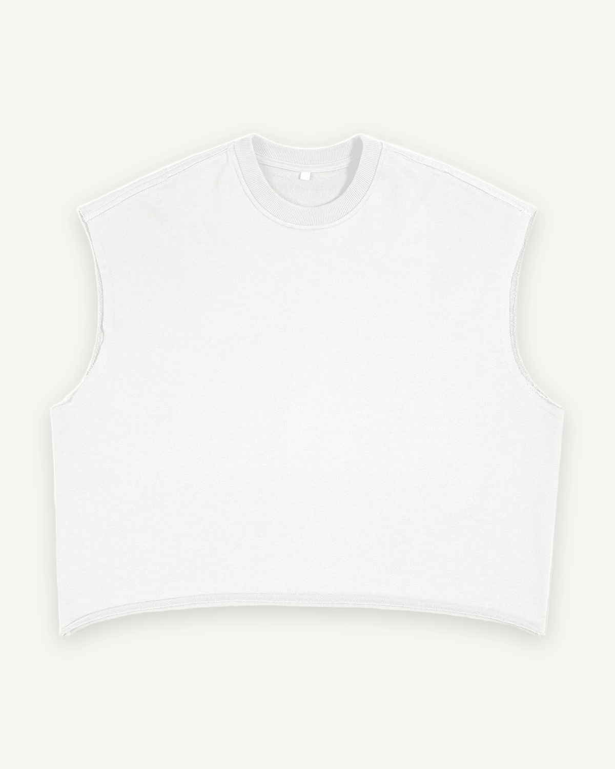 Home & Away Terry Tank in White, front: 340 gsm French terry with a squared-off hem
