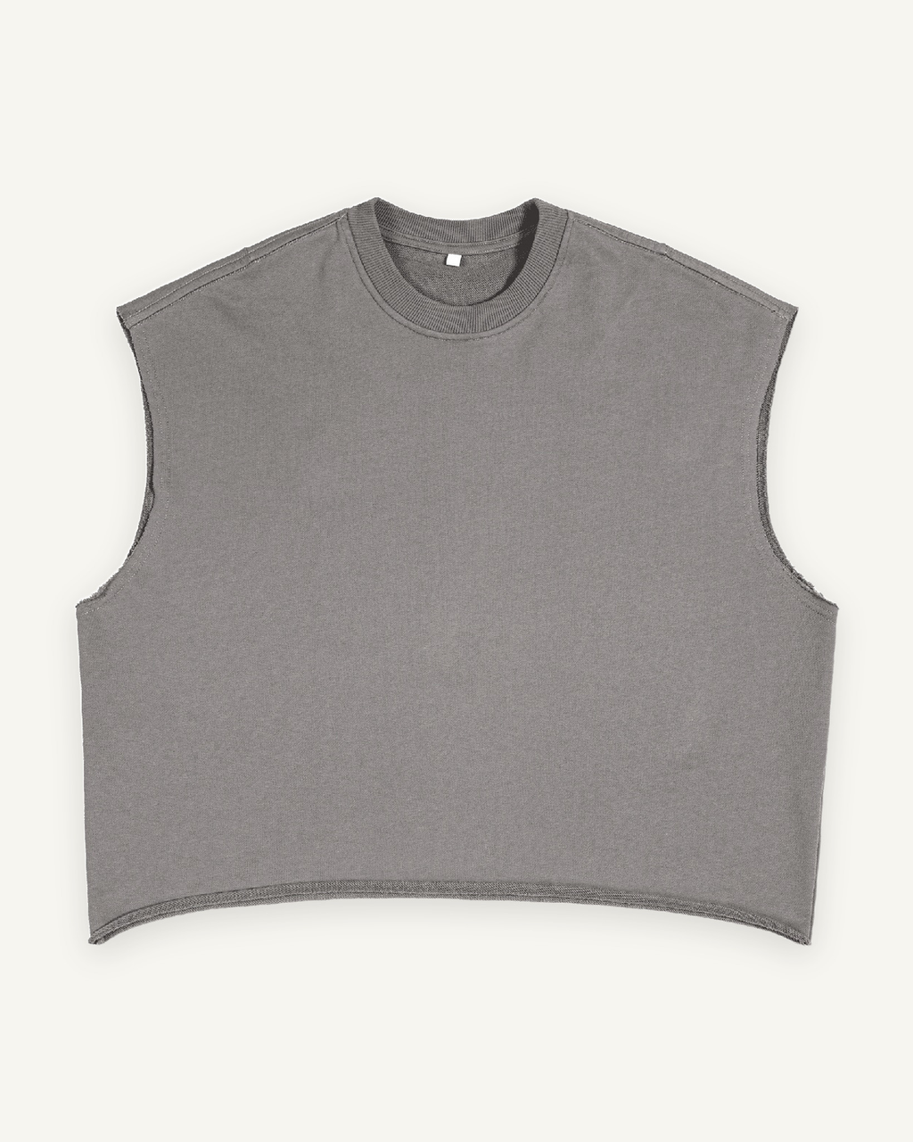 Home & Away Terry Tank in Gray, front: 340 gsm French terry with a squared-off hem