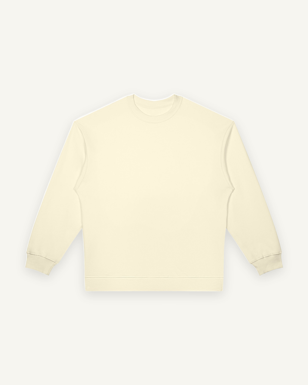 Home & Away Crewneck in Apricot, front: 380 gsm cotton-blend fleece with ribbed collar, cuffs and hem