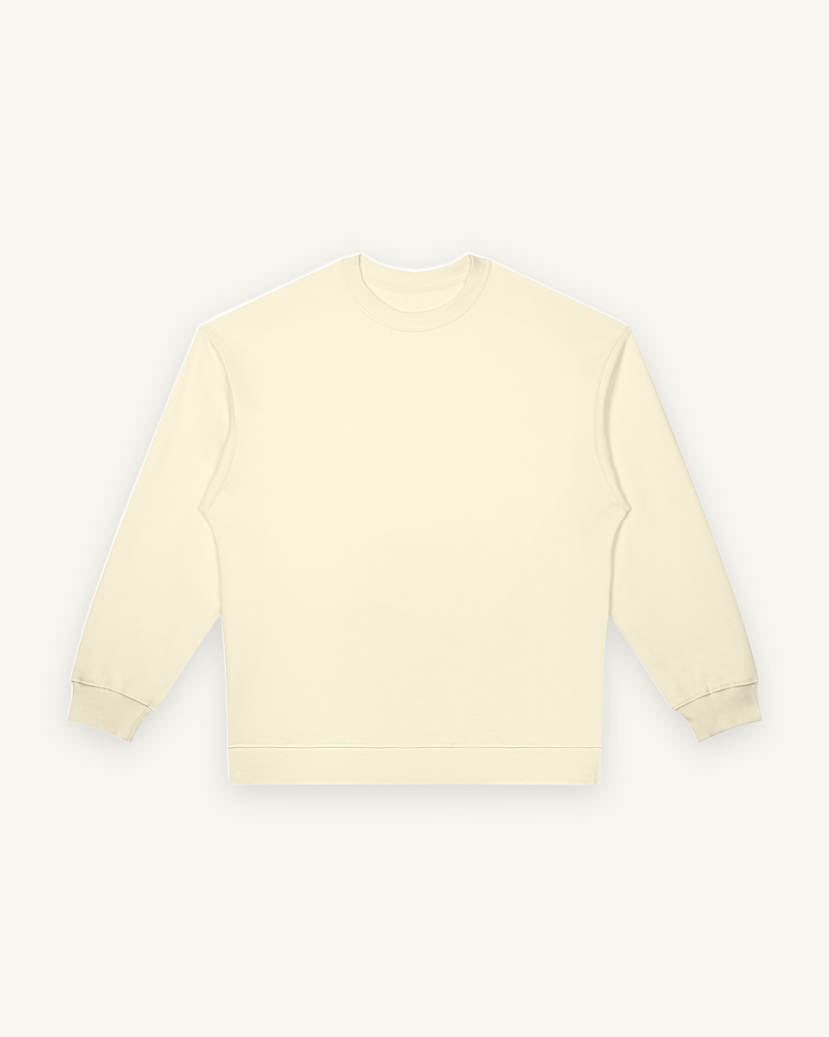 Home & Away Crewneck in Apricot, front: 380 gsm cotton-blend fleece with ribbed collar, cuffs and hem