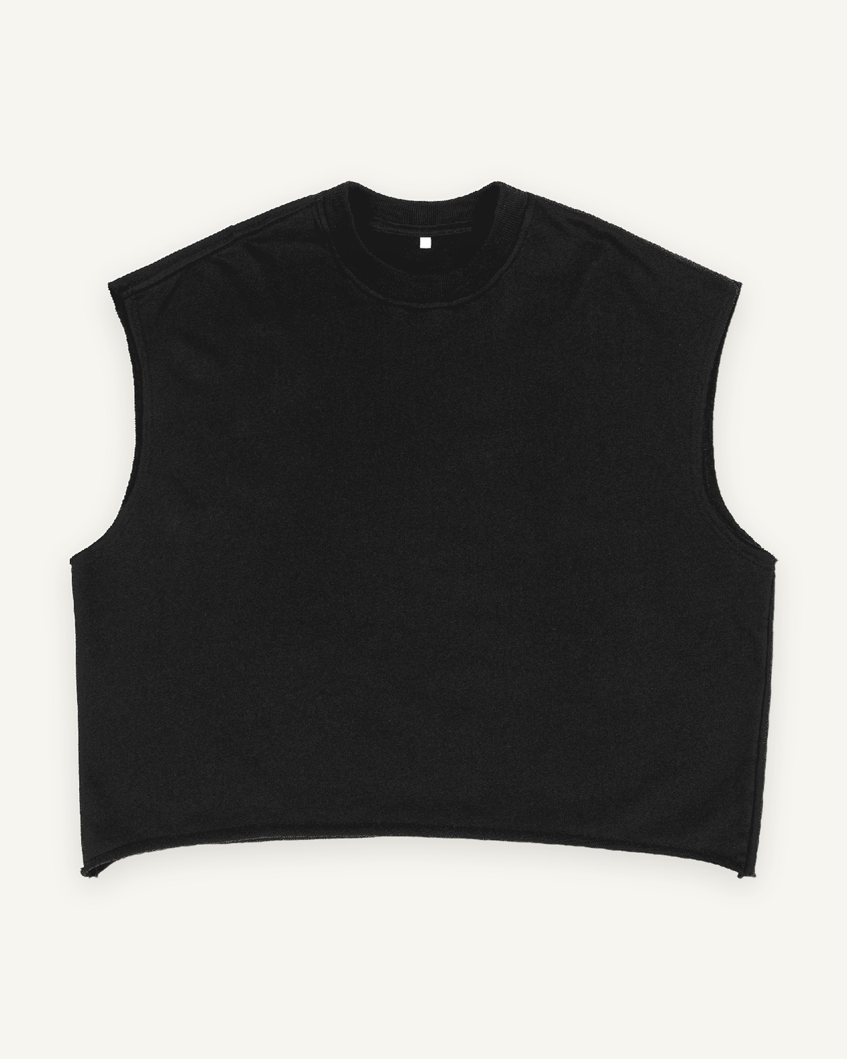 Home & Away Terry Tank in Black, front: 340 gsm French terry with a squared-off hem
