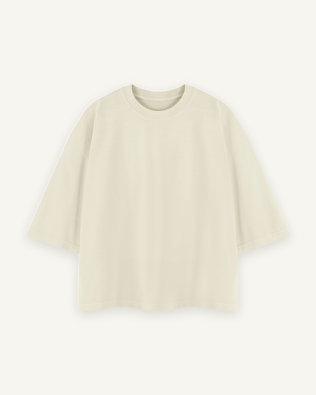 Home & Away Boxy Tee in Apricot, front: 230 gsm cotton, washed soft, cut short and wide