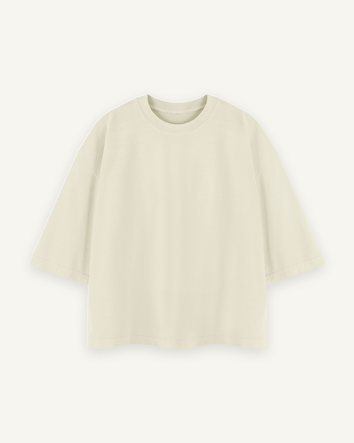 Home & Away Boxy Tee in Apricot, front: 230 gsm cotton, washed soft, cut short and wide