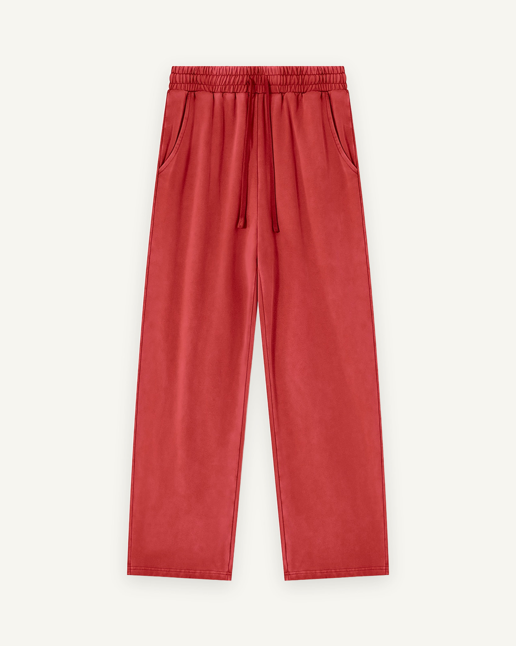Home & Away Sweatpant in Washed Red, front: 420 gsm heavyweight cotton knit with a vintage wash