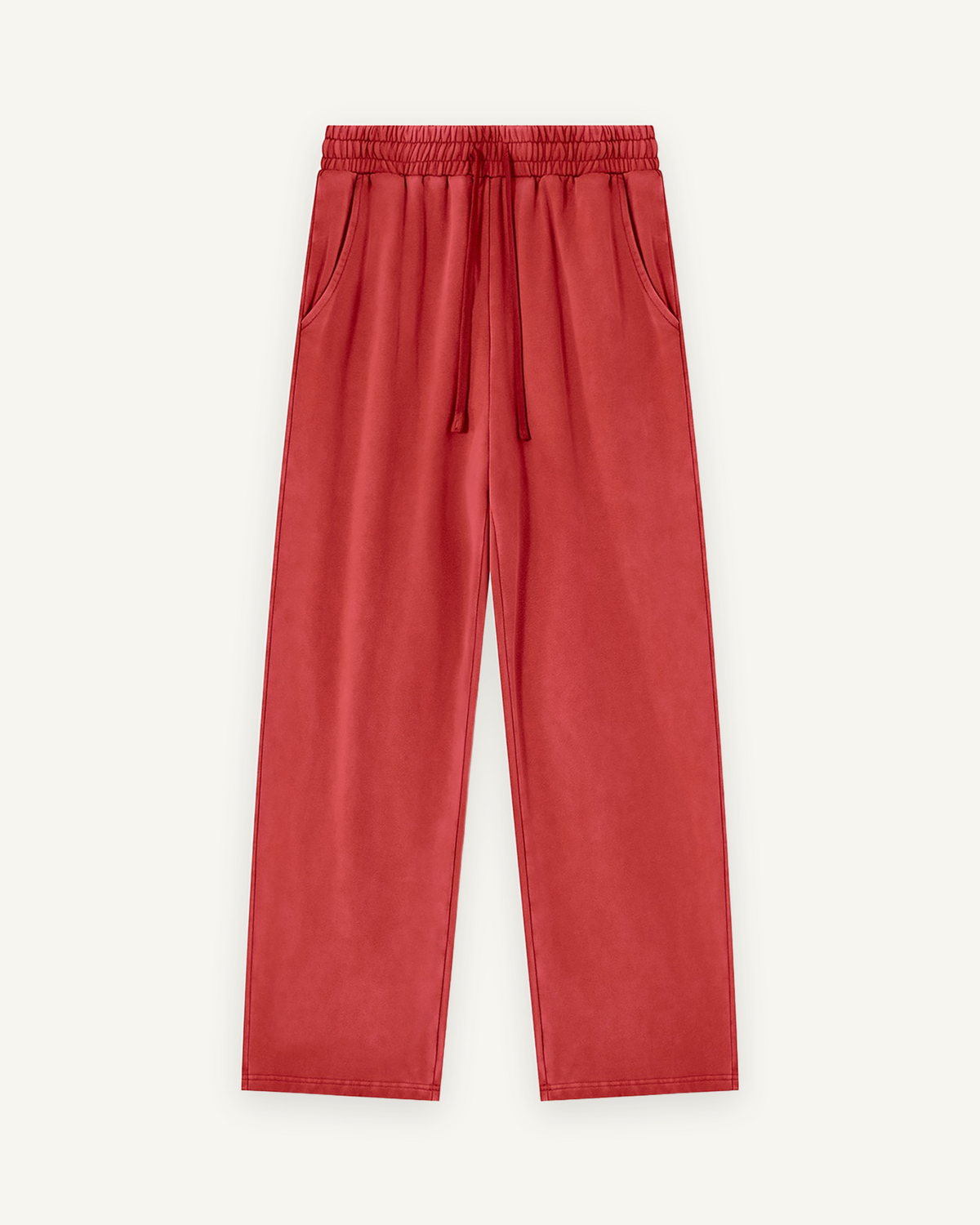 Home & Away Sweatpant in Washed Red, front: 420 gsm heavyweight cotton knit with a vintage wash
