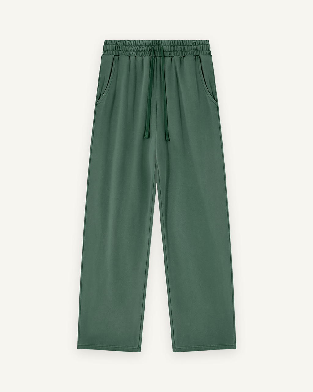 Home & Away Sweatpant in Blackish Green, front: 420 gsm heavyweight cotton knit with a vintage wash