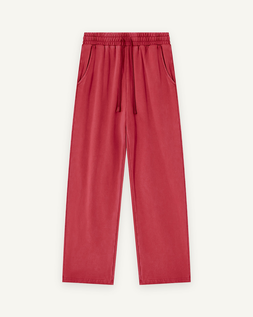 Home & Away Sweatpant in Red, front: 420 gsm heavyweight cotton knit with a vintage wash