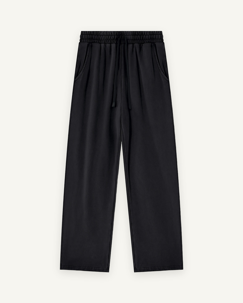 Home & Away Sweatpant in Black, front: 420 gsm heavyweight cotton knit with a vintage wash