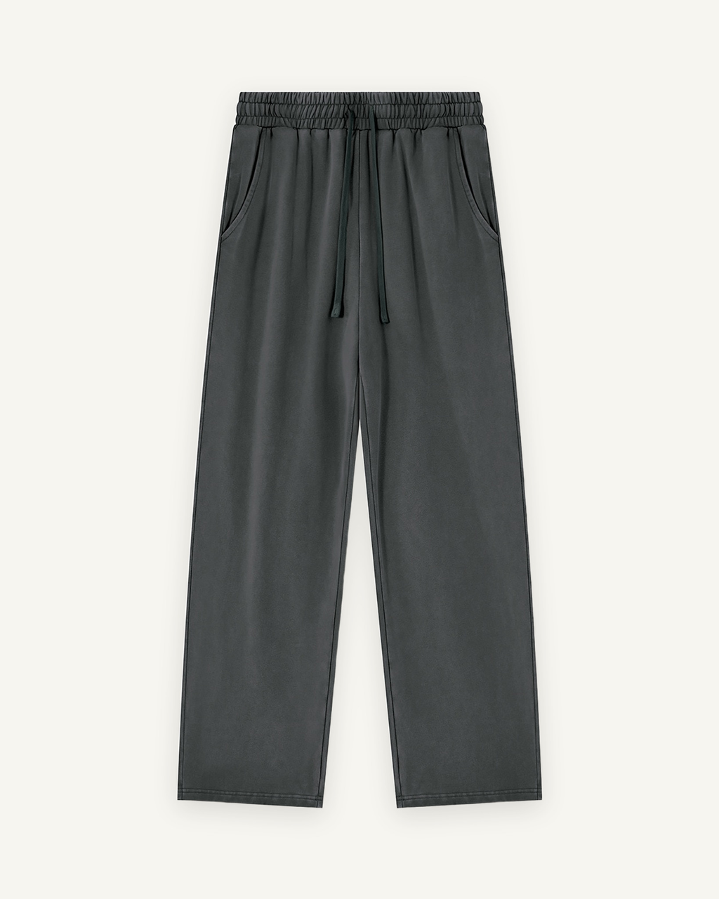 Home & Away Sweatpant in Dark Gray, front: 420 gsm heavyweight cotton knit with a vintage wash