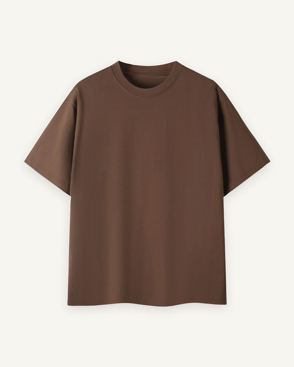 Home & Away Everyday Tee in Coffee, front: 260 gsm 100% cotton jersey