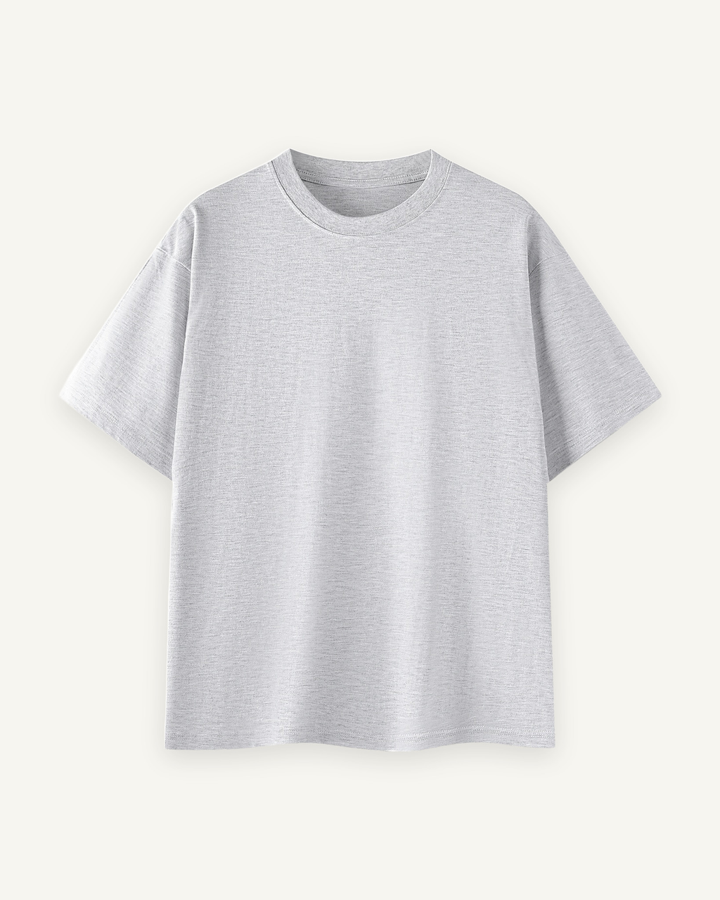 Home & Away Everyday Tee in White Gray, front: 260 gsm 100% cotton jersey