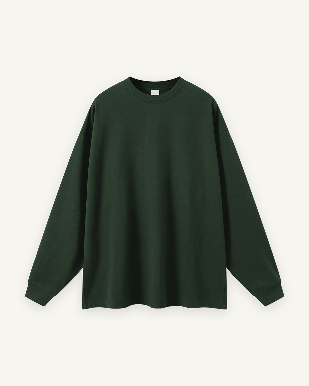 Home & Away Long Sleeve Tee in Blackish Green, front: 305 gsm cotton jersey, about double a standard tee
