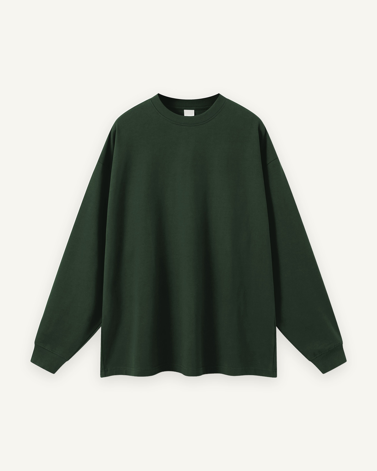 Home & Away Long Sleeve Tee in Blackish Green, front: 305 gsm cotton jersey, about double a standard tee