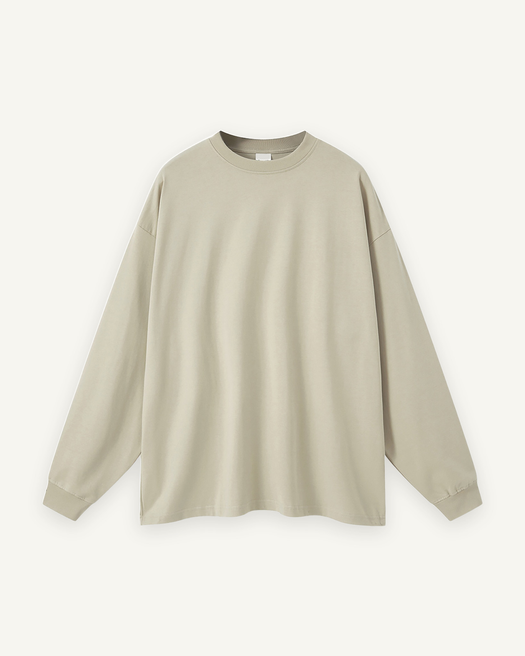 Home & Away Long Sleeve Tee in Sand Color, front: 305 gsm cotton jersey, about double a standard tee