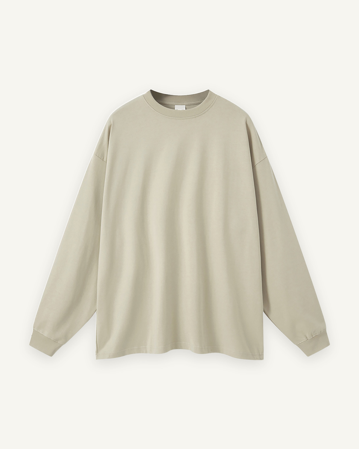 Home & Away Long Sleeve Tee in Sand Color, front: 305 gsm cotton jersey, about double a standard tee