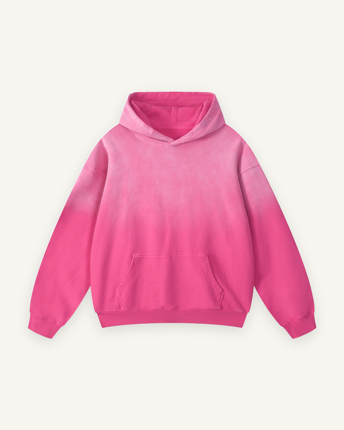 Home & Away Boyfriend Hoodie in Pink, front: 400 gsm heavyweight loopback cotton with a washed, individually dyed finish