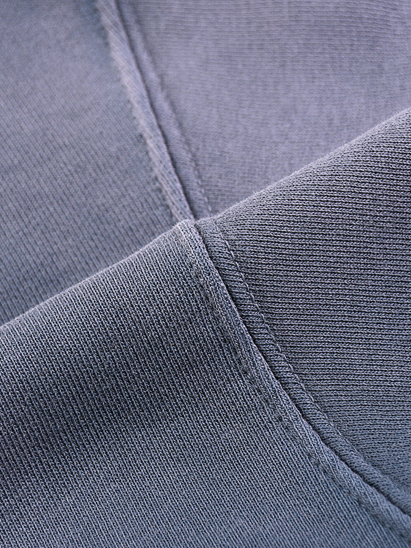 Home & Away Boyfriend Hoodie in Gray, construction detail, supplier photograph of the garment