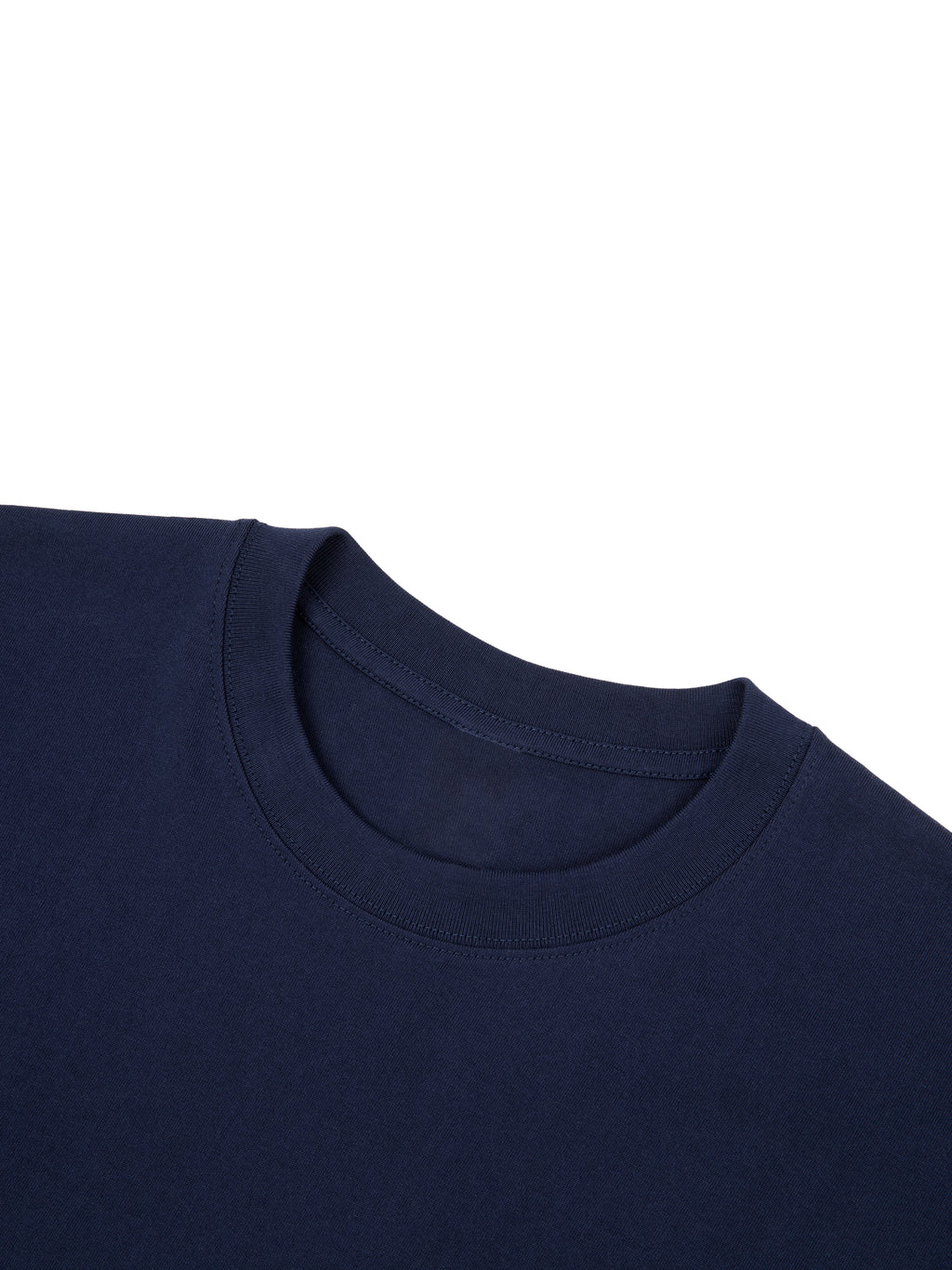 Home & Away Everyday Tee in White Gray, construction detail, supplier photograph of the garment