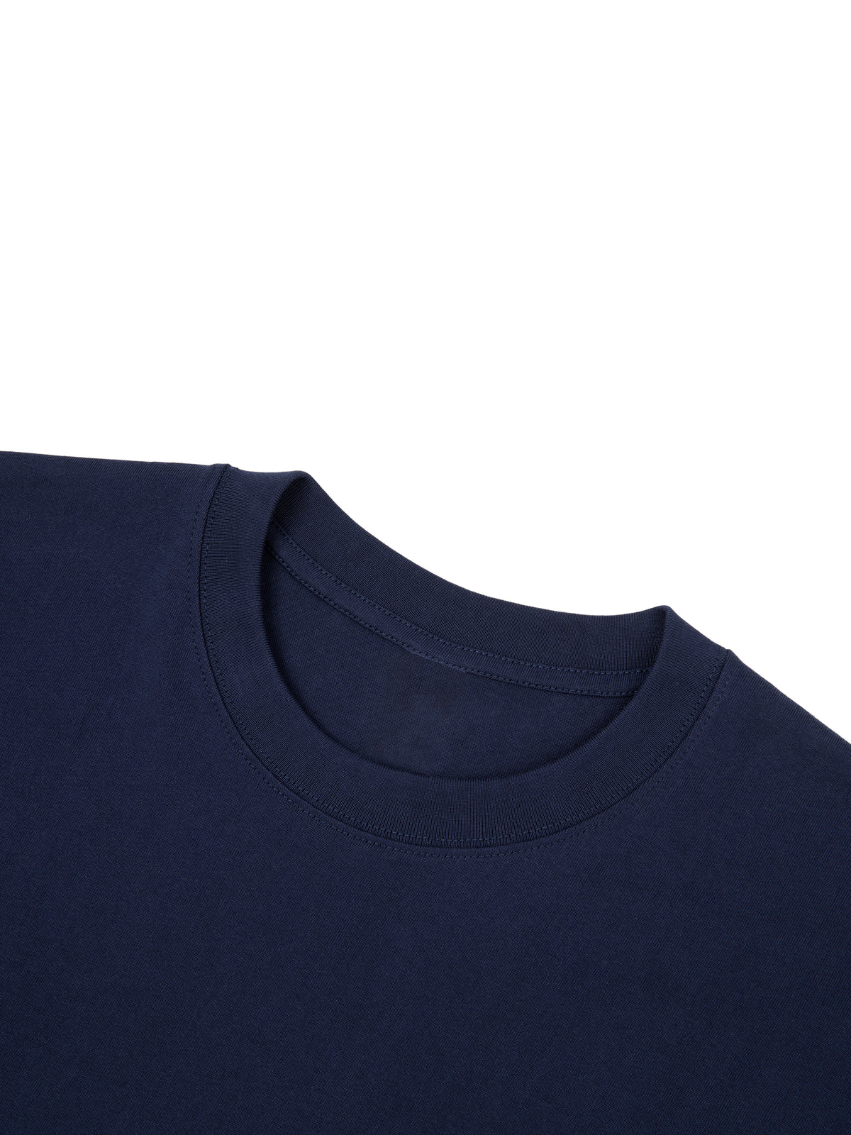 Home & Away Everyday Tee in White Gray, construction detail, supplier photograph of the garment