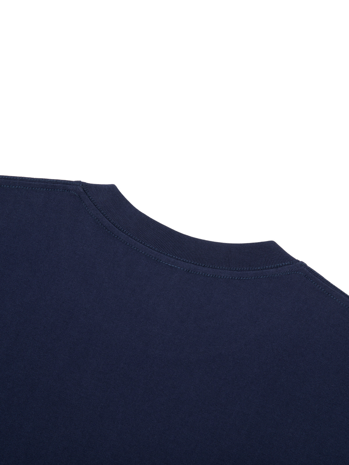 Home & Away Everyday Tee in White Gray, construction detail, supplier photograph of the garment