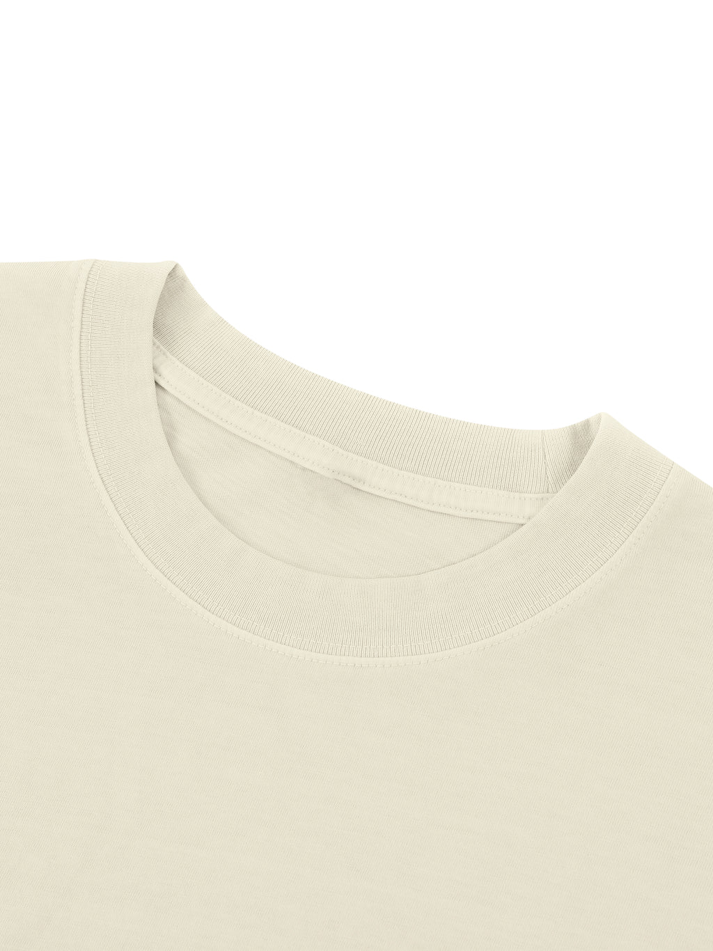 Home & Away Boxy Tee in Black, construction detail, supplier photograph of the garment