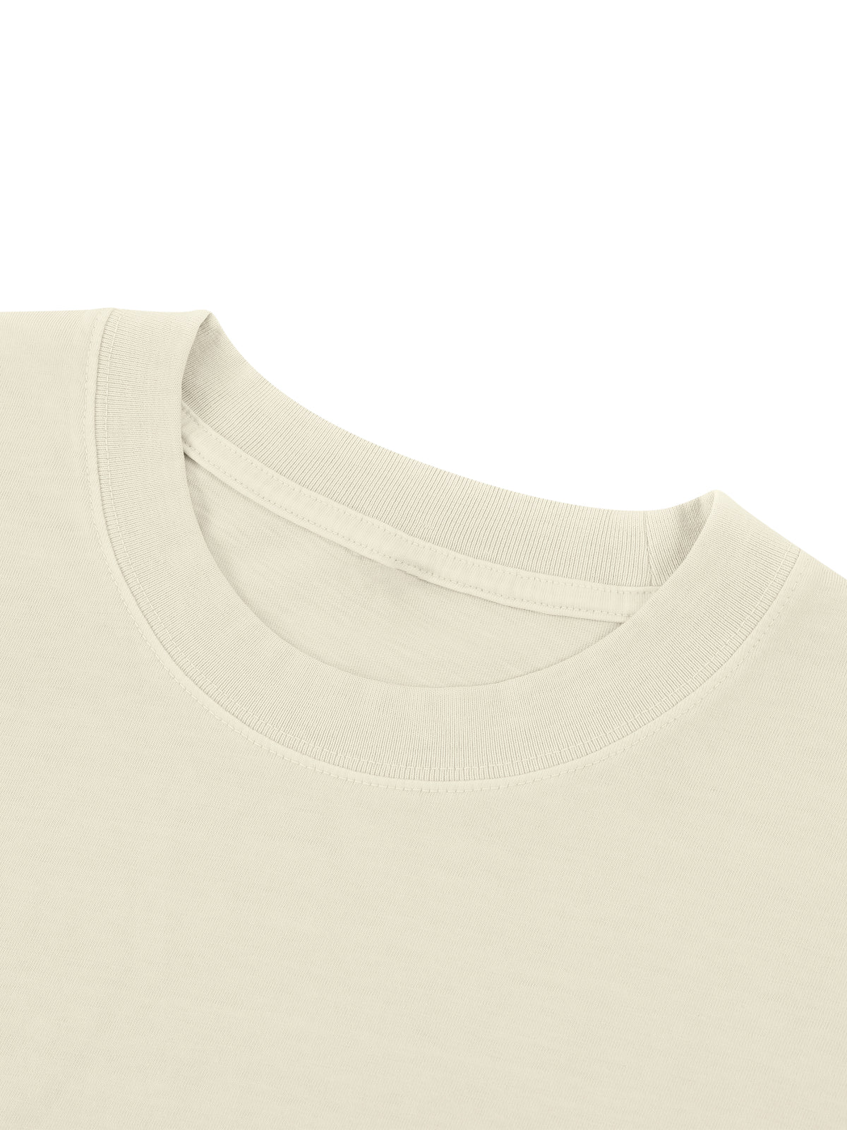 Home & Away Boxy Tee in Black, construction detail, supplier photograph of the garment